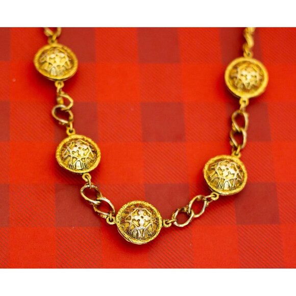 Vintage Monk's Gold Tone Necklace 25 Inches - O28 - Picture 1 of 3